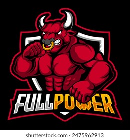  red bull fighter mascot logo isolated