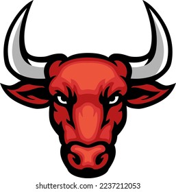 Red Bull Head With Horns