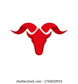 Red Bull Head Logo Design Template