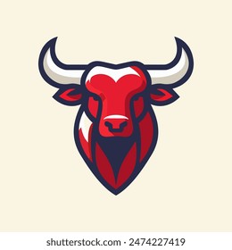 Red Bull Head Logo Design Vorlage. beinhaltet eine Einfachheit und modernes Design. Vektorillustration