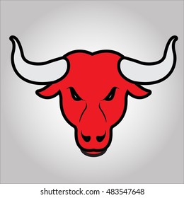 Red bull head logo design vector illustration.