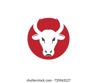Red bull head logo design template