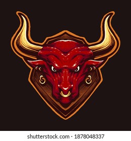 red bull head vector illustration