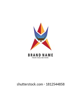 red bull logo illustration star design color vector template