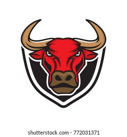 Bull Head Mascot Logo Great Sport Stock Vector (Royalty Free) 355276649