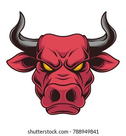 Red Bull Mascot Illustration Vector 