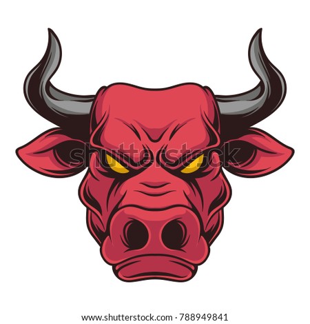 Red Bull Mascot Illustration Vector 