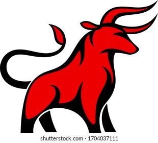 Red bull on a white background