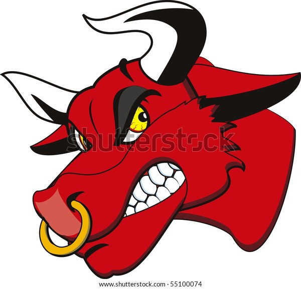 Red Bull Very Angry Stock Vector (Royalty Free) 55100074