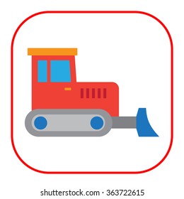 Red bulldozer icon