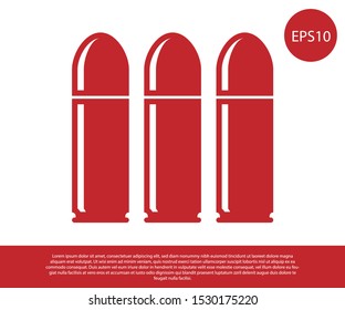 Red Bullet icon isolated on white background.  Vector Illustration