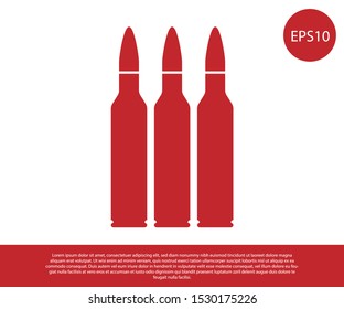 Red Bullet icon isolated on white background.  Vector Illustration