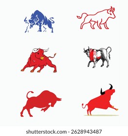 Red Bulls colored vector image