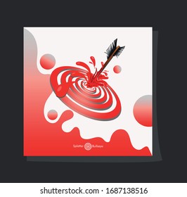 Red Bulls Eye Splash Paint Color Vector Design