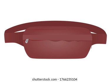 Red bum bag. vector illustration