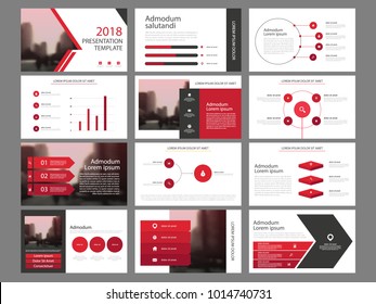 Red Bundle Infographic Elements Presentation Template. Business Annual Report, Brochure, Leaflet, Advertising Flyer, Corporate Marketing Banner