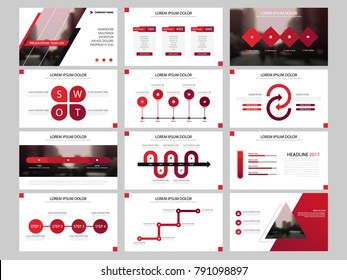 Red Bundle infographic elements presentation template. business annual report, brochure, leaflet, advertising flyer, corporate marketing banner