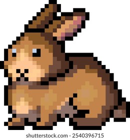 Red Bunny Pixel Art Vector