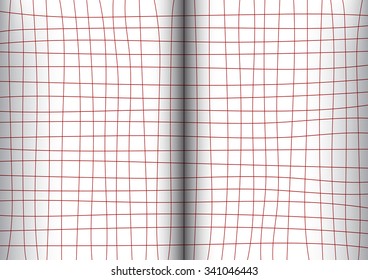 Red Burgandy Grid White Background open book illustration