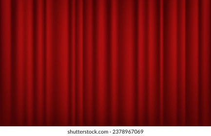 Red or burgundy curtains. Vector illustration.