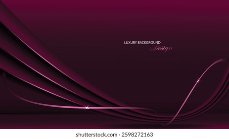 Red burgundy luxury background. Luxury Background with maroon gradation and shiny line. Premium background. Suit for backdrop, banner, brochure, wedding invitation, business card, presentation , etc