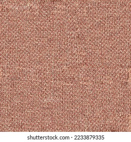 Red burlap with signs of deterioration. Old fabric of jute, hemp, cotton or wool. Distressed sackcloth structure. Vector seamless.