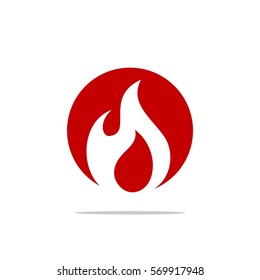 Red Burn Fire Flammable Logo Template Illustration Design. Vector EPS 10.