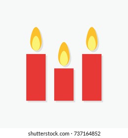 Red Burning Candles Vector Isolated Element