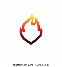 Red Burning Fire Flame Logo design vector template