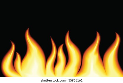 Red burning flame pattern. Vector.