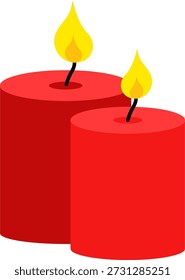 Elemento de velas de pilar ardiente rojo