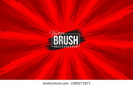 Red burst background with red color and brush