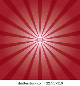 Red burst background. Vector/illustration .