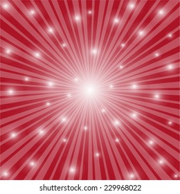 Red burst background. Vector/illustration.