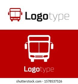 Red Bus icon isolated on white background. Transportation concept. Bus tour transport sign. Tourism or public vehicle symbol. Logo design template element. Vector Illustration