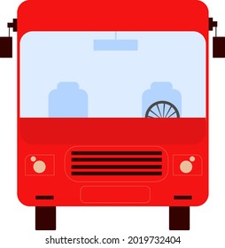 Bus rojo, ilustración, vector sobre un fondo blanco