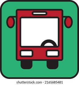 Bus rojo, ilustración, vector sobre un fondo blanco.