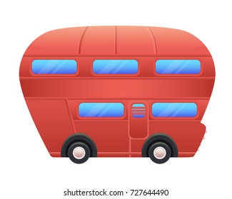 Red bus isolated on white background. Vector illustration