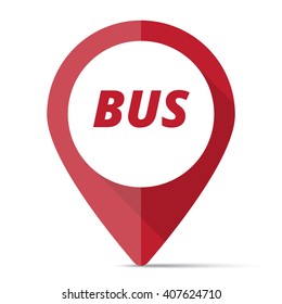 Red Bus map pin pointer concept