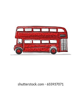 Red Bus, Sketch For Your Design