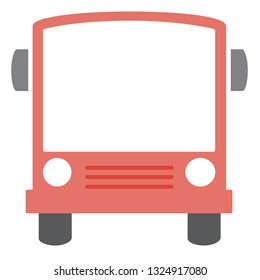 Red bus symbol icon vector - transport sign