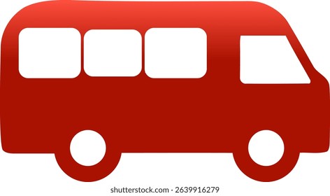 Red Bus Vector Icon - Public Transportation and Travel Clipart