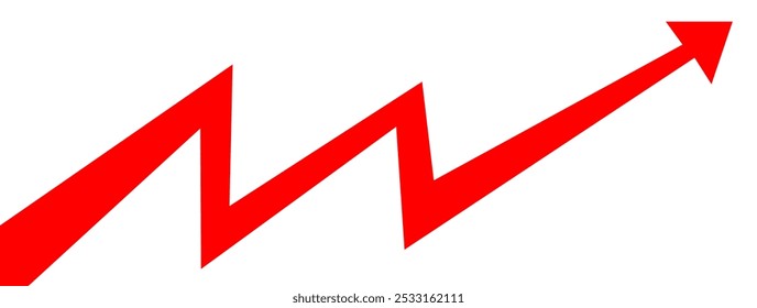 Up red business arrow target on white background design template. Investment value economy growth concept.