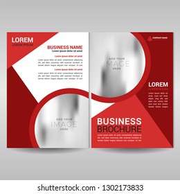Red business brochure cover template
