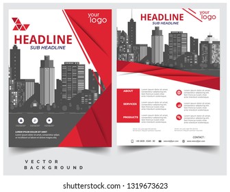 Red Business brochure flyer design a4 template. Vector illustration - Vector