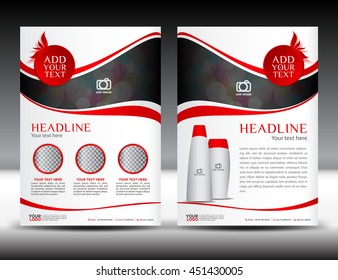 Red  Business Brochure Flyer Template Design, Newsletter,  Magazine Ads, Cosmetics Flyer, Advertisement, Leaflet, Poster, Annual Report, Red Cover Template, Booklet, Beauty Brochure Template Vector
