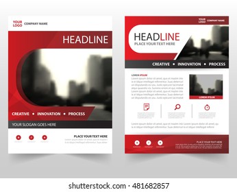 Red business Brochure Leaflet Flyer annual report template design, book cover layout design, abstract business presentation template, a4 size design