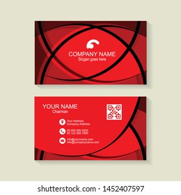 Red business card background. Vector illustration.