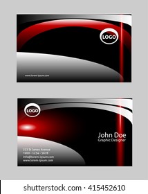 red business card design
