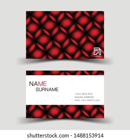 Red business card design. With inspiration from the abstract. Two sided  on the gray background. Vector illustration.